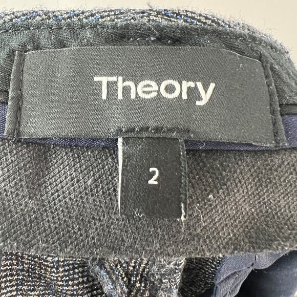 THEORY Blue Dress Pants Wool Pleated Straight Leg Formal Business Oxford Size 2 - Picture 6 of 8
